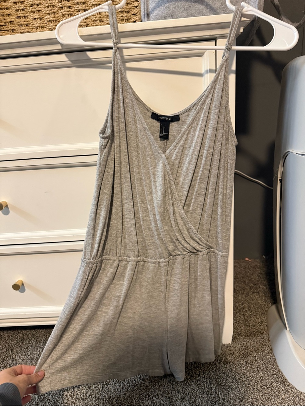 Forever 21 Light Gray Sleeveless Wrap Romper